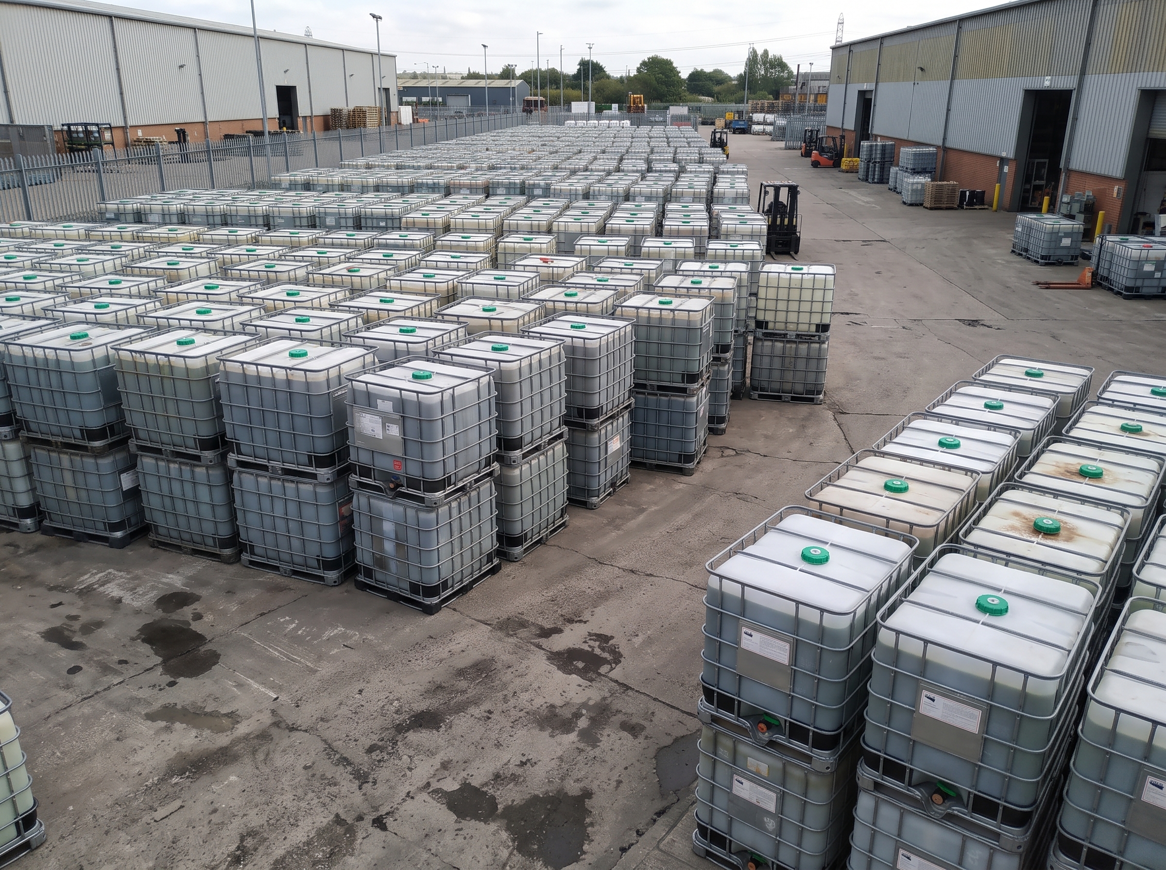 1,000L Export IBC Tote Packaging on Pallet